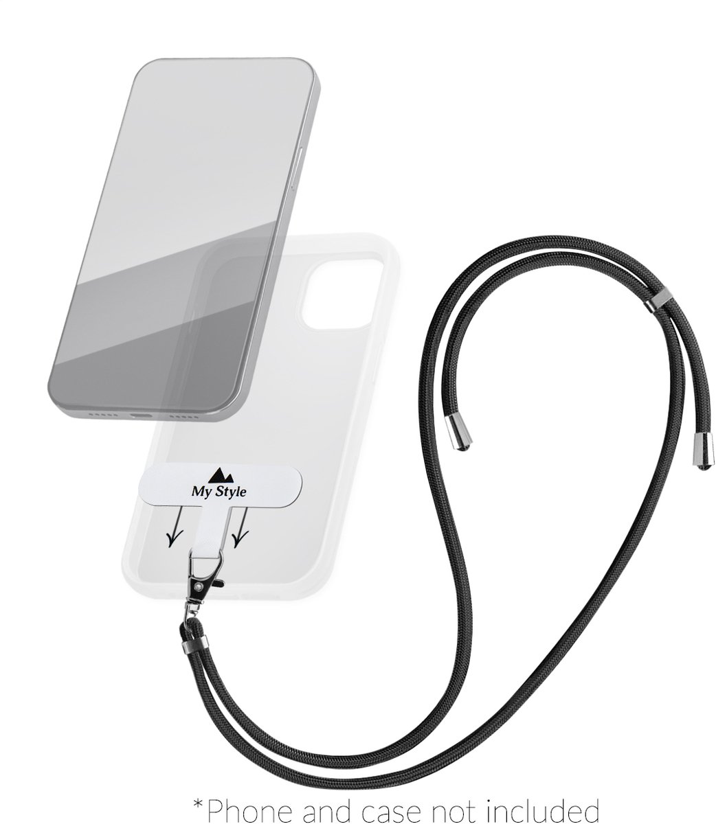 My Style Universeel Telefoonkoord Verstelbaar - Zwart
