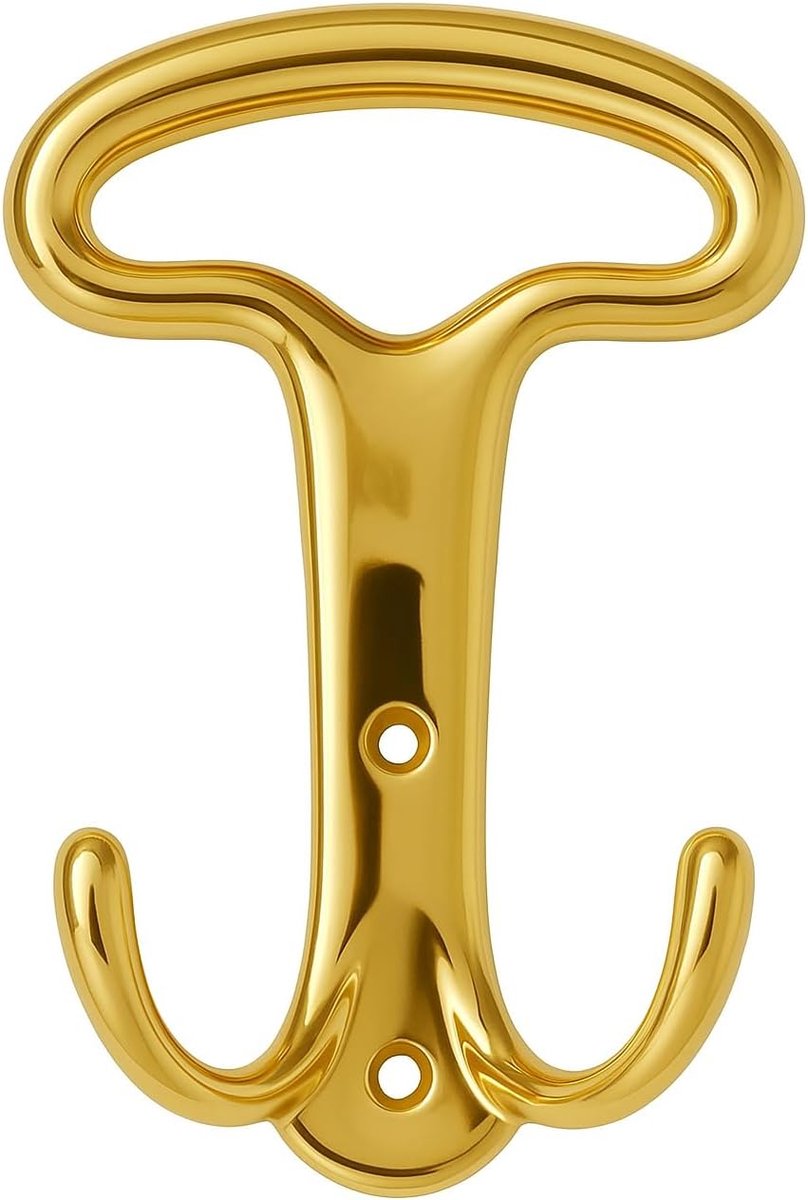 wandhaken, kledinghaken voor mantels, hoeden en tassen – verkrijgbaar met 2 of 3 haken in verschillende kleuren – (3 haken, goud)