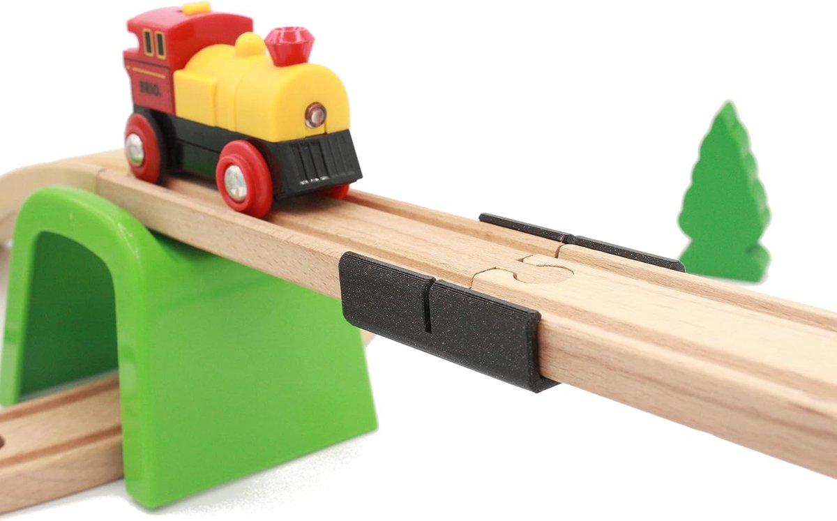 4 brugverbindingen voor trein van hout (4 aansluitingen)