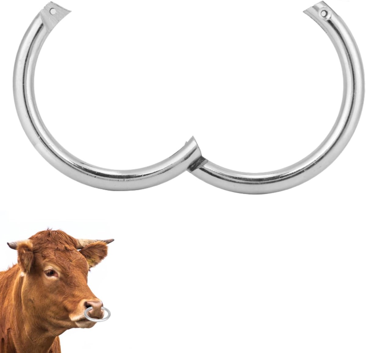 Neusring, 3,9 Inch Ronde Ijzeren Stier Neusring Koe Neusclip Stier Koe Vee Runderneusring Boerderijdieren Metalen Vee Neusklem