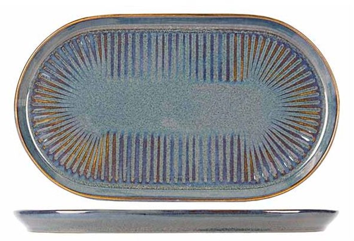Solas Blauw Bord Ovaal 28x16,5cm
