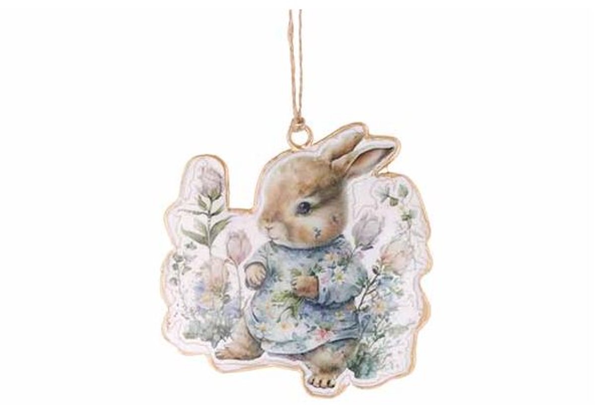 Hanger Vintage Rabbit Blauw 6x,5xh10cm E Maille