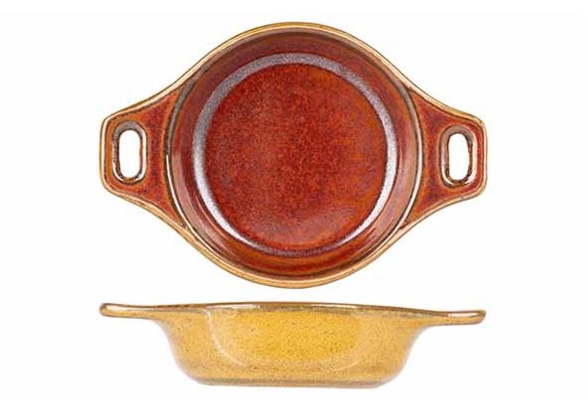 Elements Mustard Aperoschaaltje 9,4x6,6 Xh2,9cm - Met Handvaten