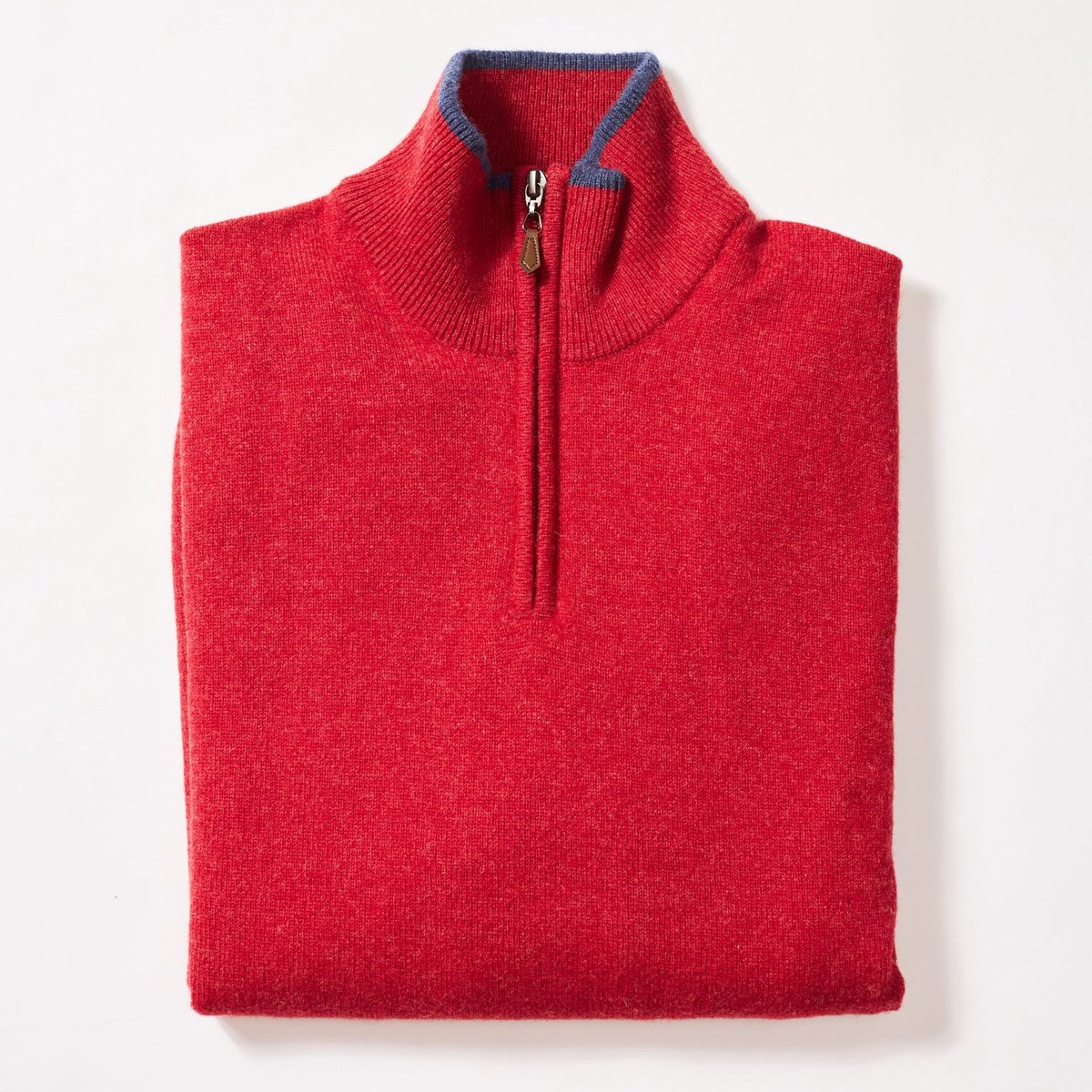 Osborne Knitwear Trui met rits heren - Lamswollen schipperstrui heren - sweater heren met rits - Poppy Melange/Rhapsody - M