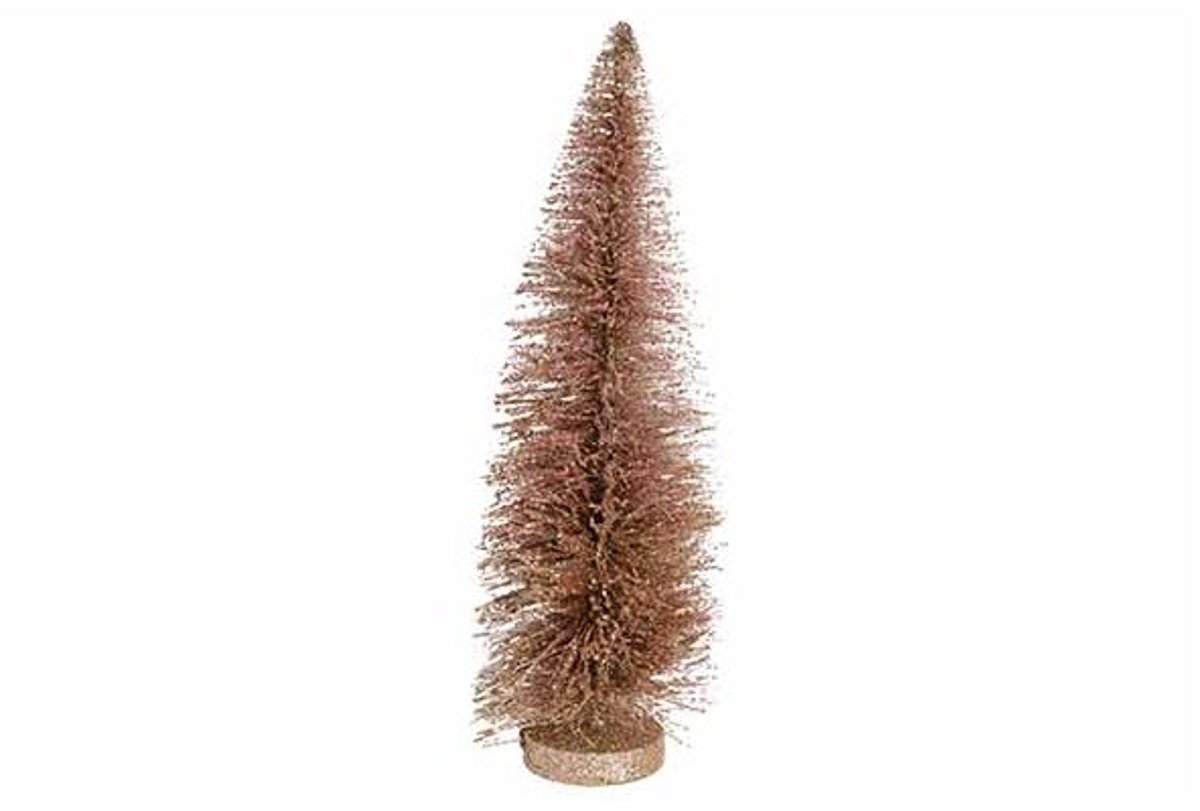 Kerstboom Glitter Roze 10x10xh26cm Kunst Stof