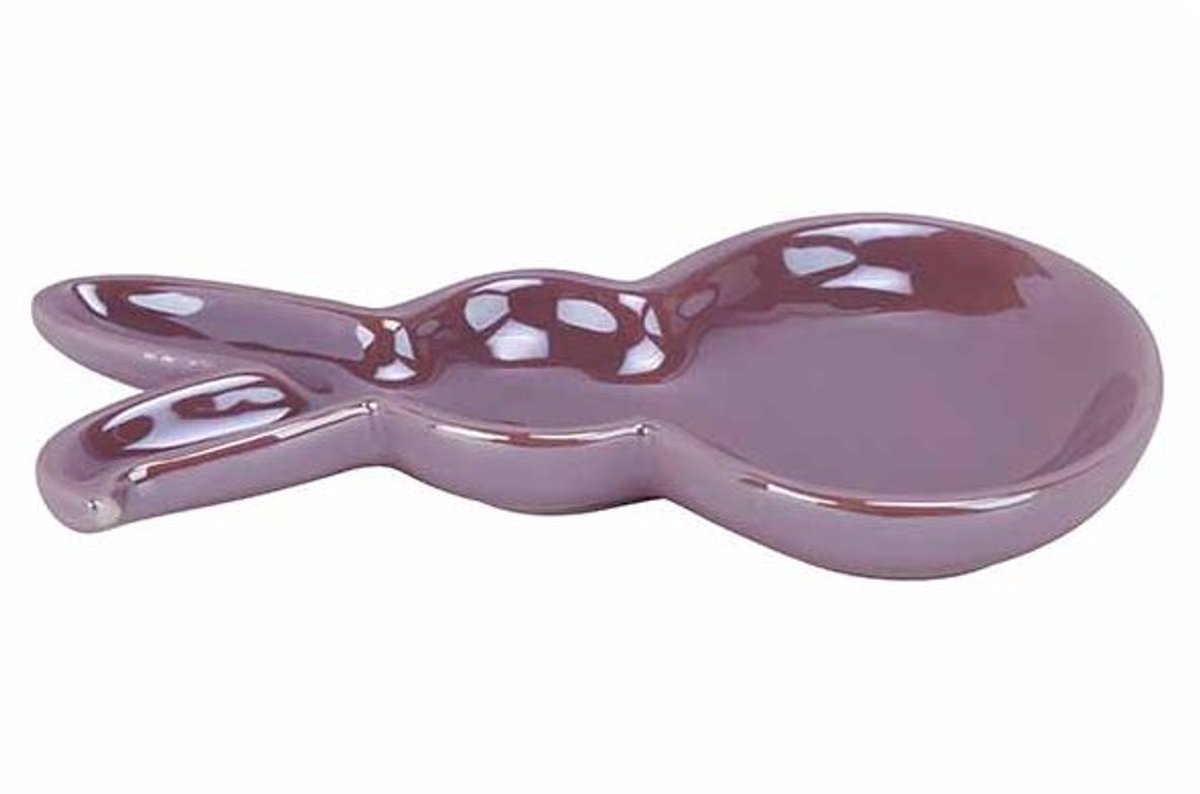 Schaaltje Rabbit Shape Lila 15,5x8xh1,8c M Langwerpig Dolomiet