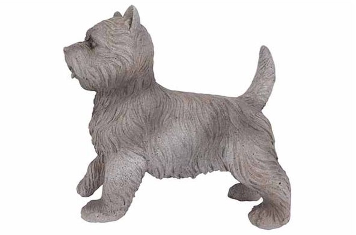 Hond Cairn Terrier Lichtgrijs 38x15,5xh3 5cm Langwerpig Resin
