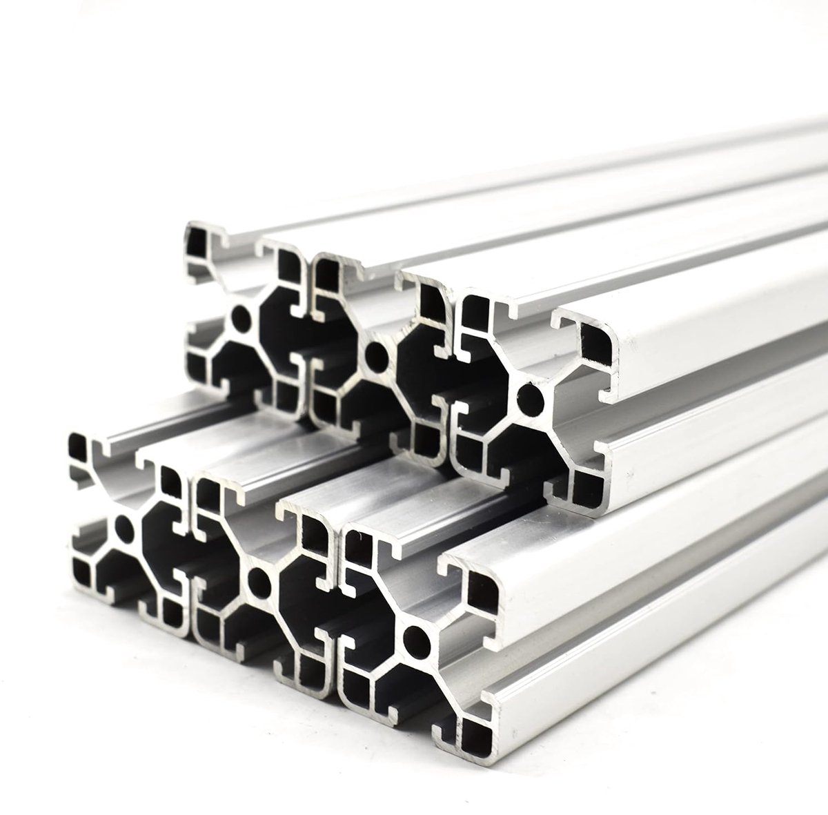 6 stuks Alu-Profiel 40 x 40 mm 1100 mm Constructieprofiel met groef van 8 mm