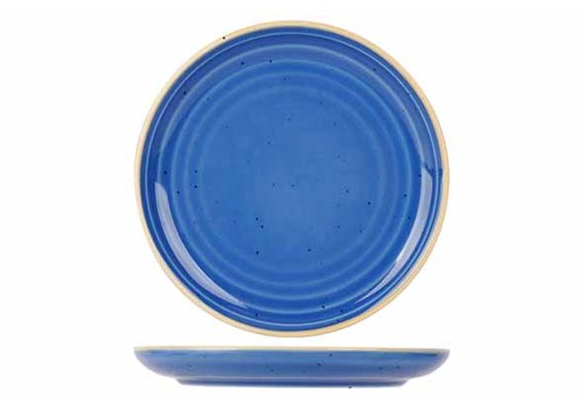 Artisan Blauw Plat Bord D17cm Coupe