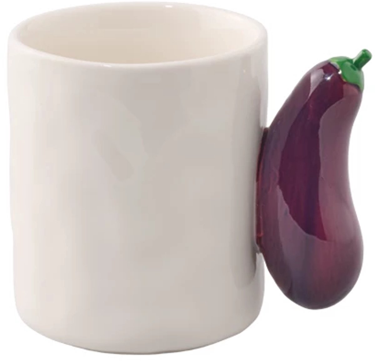Fluid Market beker met handvat 13x8x9.5cm aubergine paars
