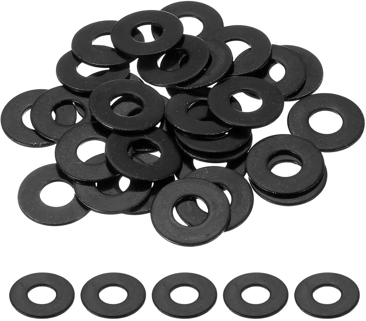 304 roestvrijstalen sluitringen M10, 30 stuks, M10 x 25 x 1,5 mm, carrosserieschijven, metalen sluitringen, voor schroeven, moeren, schroefdraadstangen, reparatie, keuken, auto, zwart