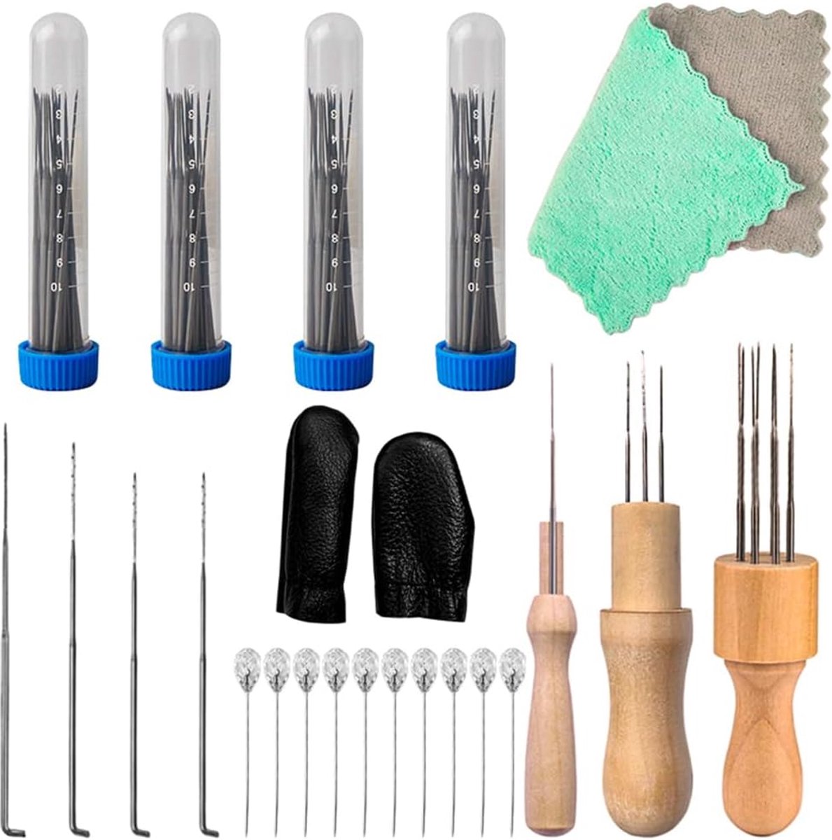 Gereedschap naaldviltaccessoires, met viltnaalden in 4 maten voor beginners of specialisten wol