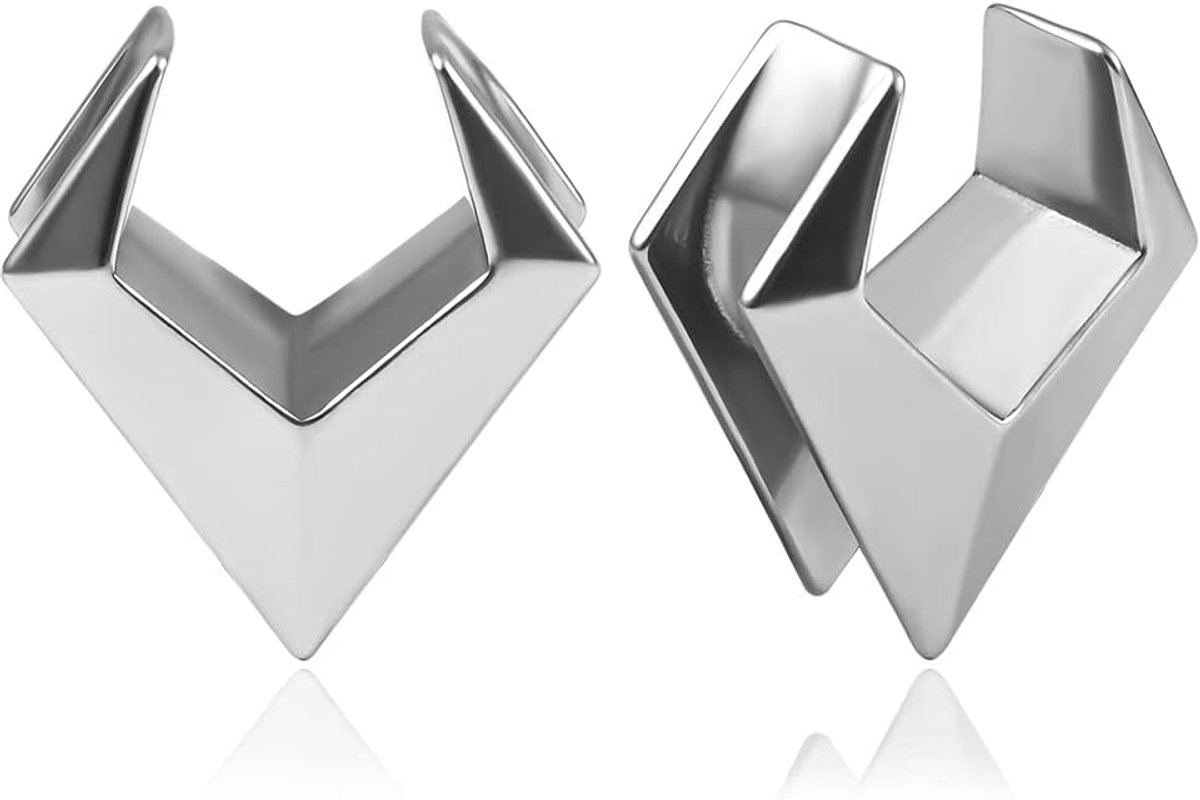 Oorelastiekjes, 1 paar zadels van roestvrij staal, oorstretchers, lichaamssieraden, 8 mm - 25 mm