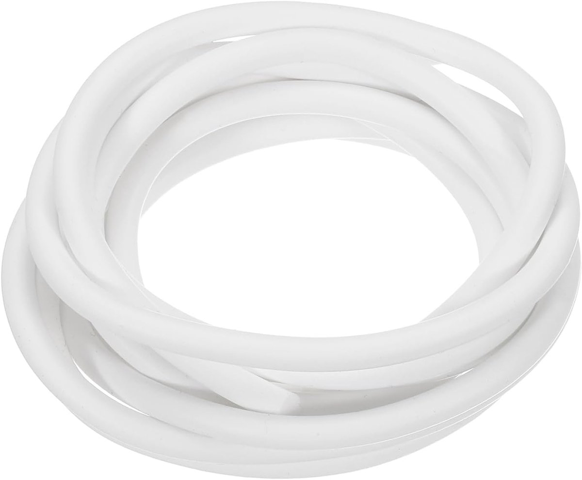 Siliconen schuimrubberen afdichtingsstrips, 5,5 mm diameter, 2 meter lang, sponsrubber, weerbestendige strips, rond rubberen koord, massief voor machines en industrie, wit