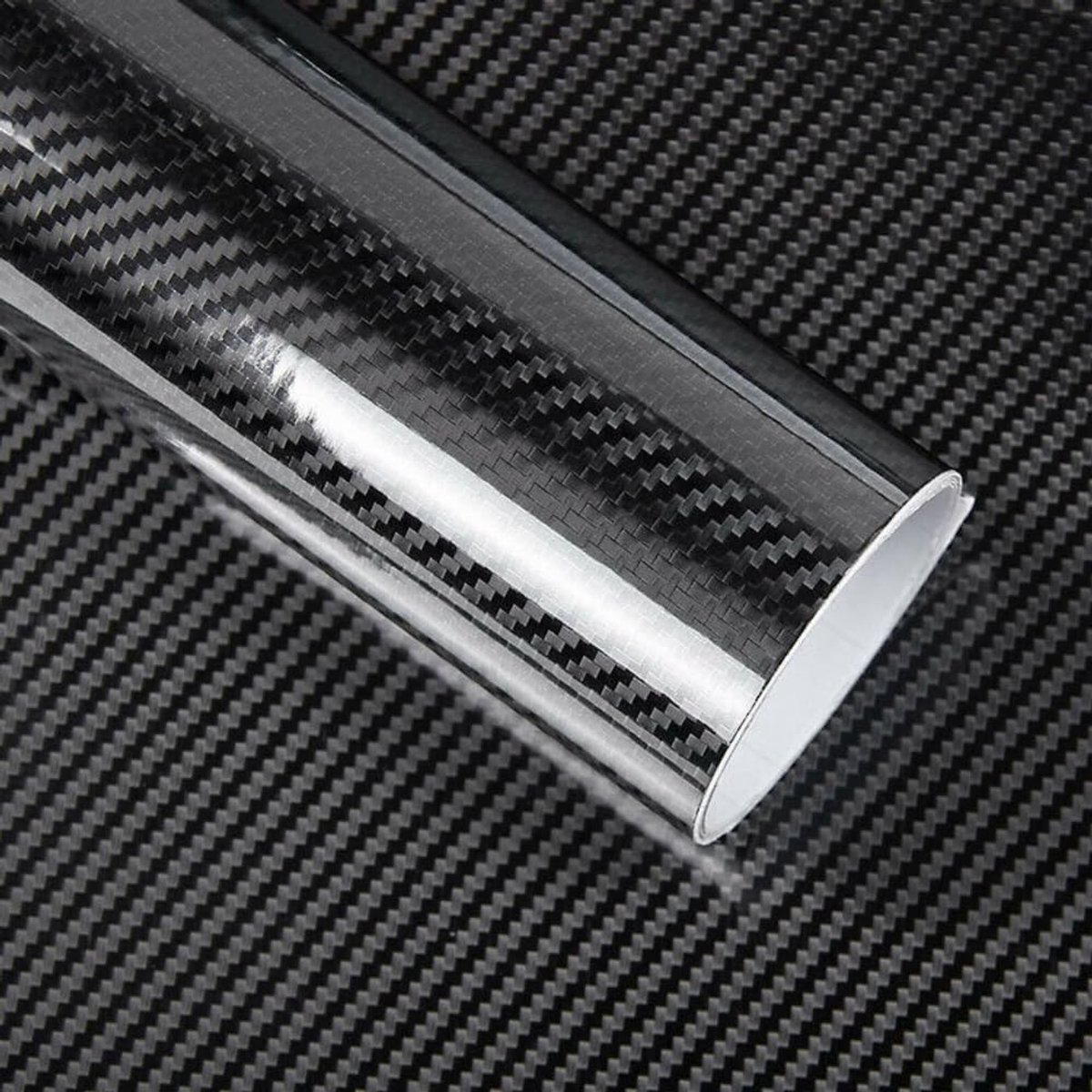 Koolstofvezelfolie, 30 x 150 cm 6D Zwart Carbonfolie Zelfklevend Vinyl Autowrap Wrappingfolie Waterdichte, Lakbeschermingsfolie voor Auto's, Motoren, Fietsen