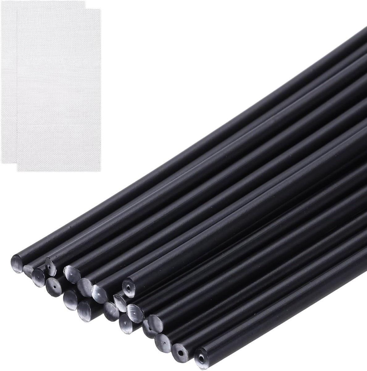 20 stuks kunststof lastaven, 8 inch (20,3 cm) PP-strips met netversterking voor kajakreparatie, bumpers, auto, zwart