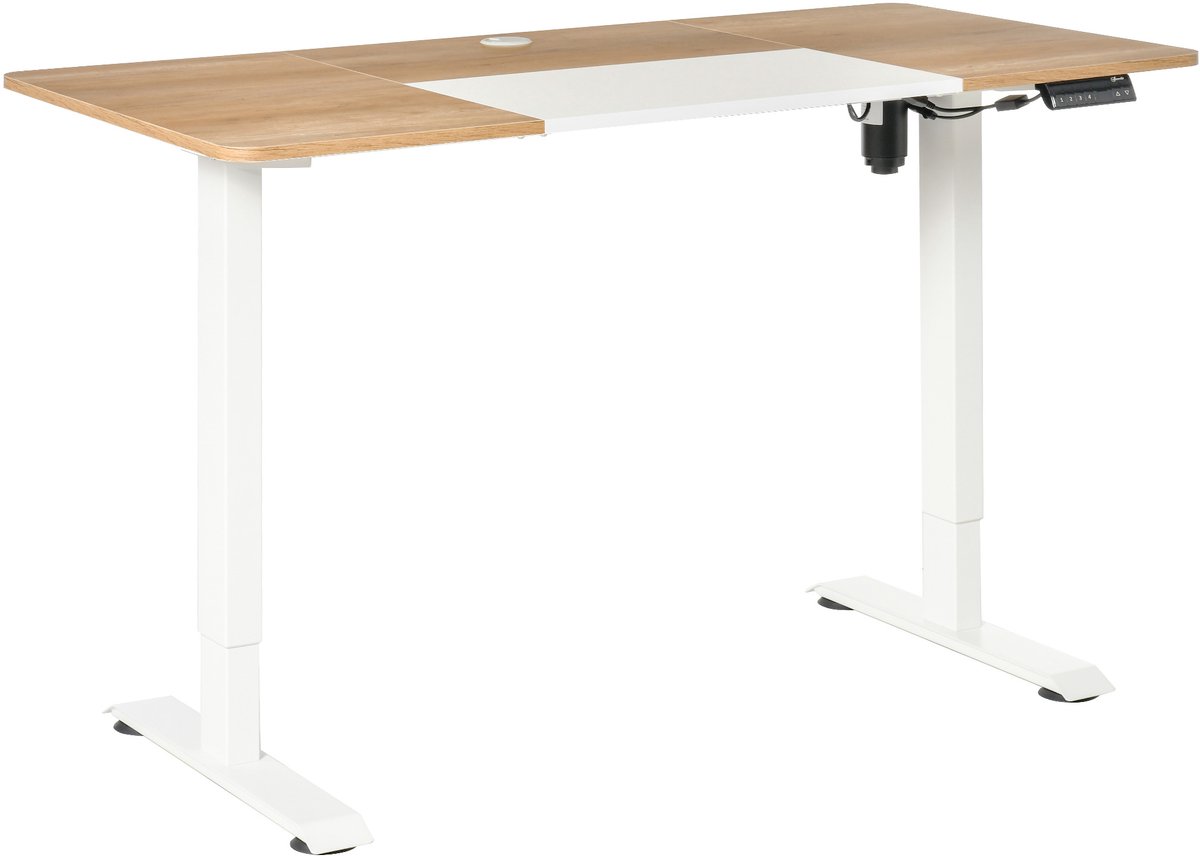 Zit-Sta Bureau - Elektrisch Computertafel Schrijftafel 140cm - Wit