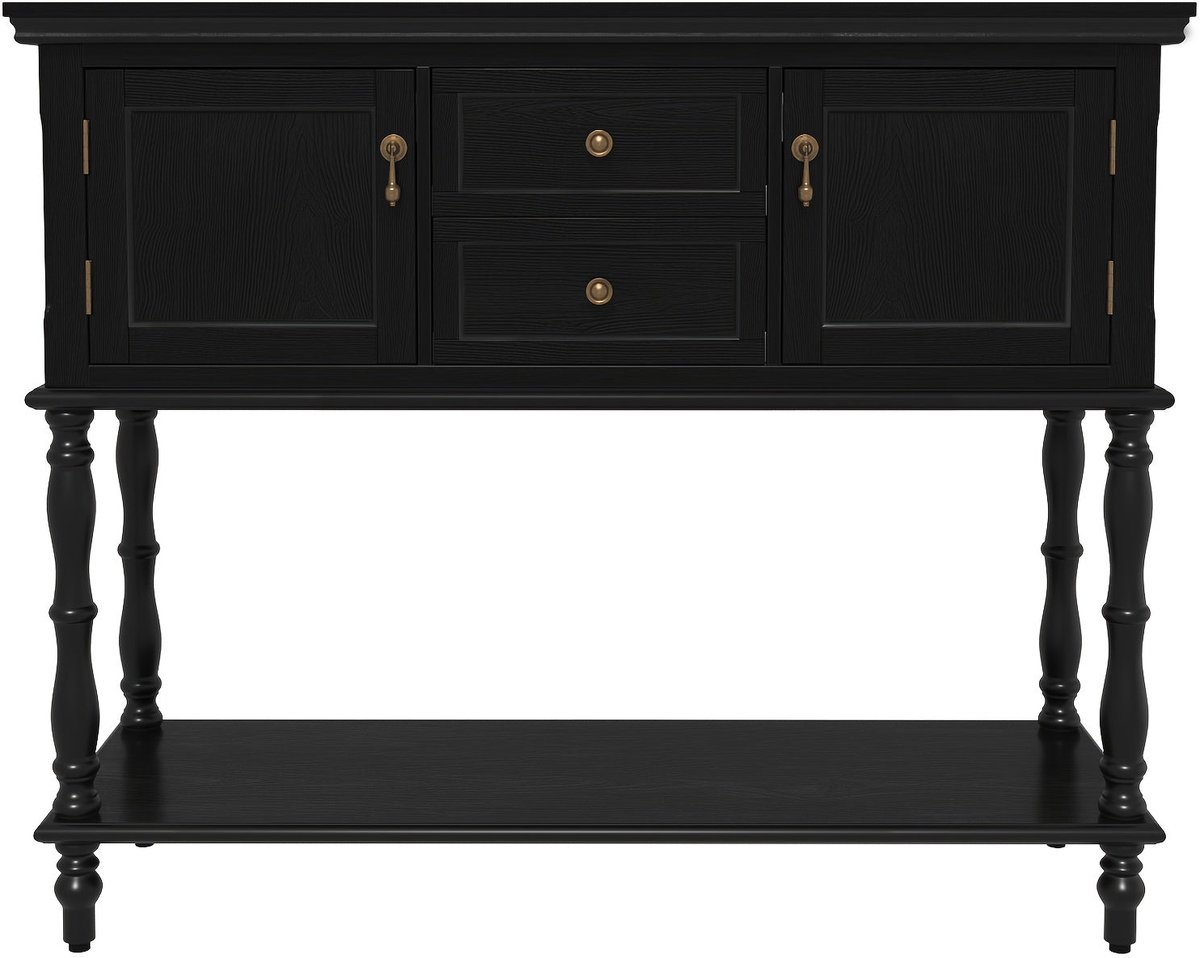 Home & Beyond® Console Tafel met Lades - Sidetable met Opbergkast - Dressoirkast met Onderplank - Haltafel voor Woonkamer en Entree - Zwart Blauw Groen - 106.5x35.5x86.5 cm