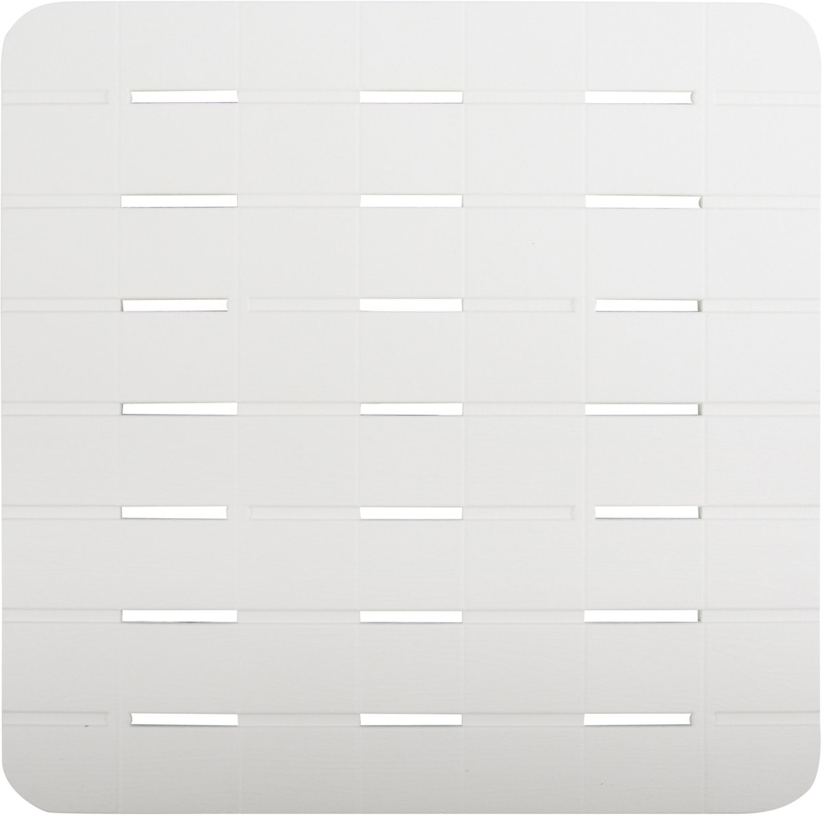 MSV Douchmat Wit – PVC Badmat Antislip met Groefstructuur voor Snelle Waterafvoer – 55 x 55 cm