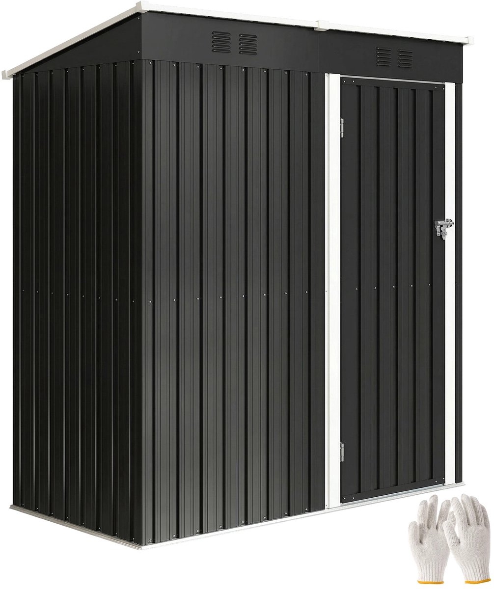 Archi Tuinberging – Tuinhuis – 1,37 m² – Afsluitbare Deur – Ventilatie – Gegalvaniseerd Staal – 163 × 90 × 179 cm - Grijs