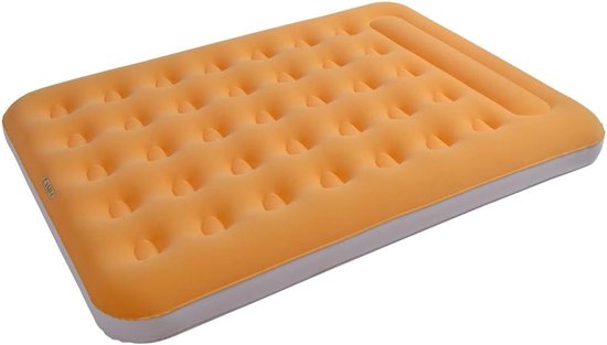 Camping Bed - Luchtbed Gasten - Kamperen Reizen - Stevige Constructie - 190x135 cm - Oranje van Camping — afbeelding 2