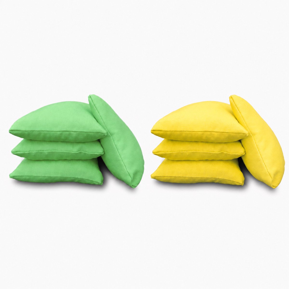 VOORDEELPAKKET - 2 x 4 Cornhole Bags / Zakjes in de kleuren GEEL en GROEN (Maisgevuld en volgens de officiële normen)