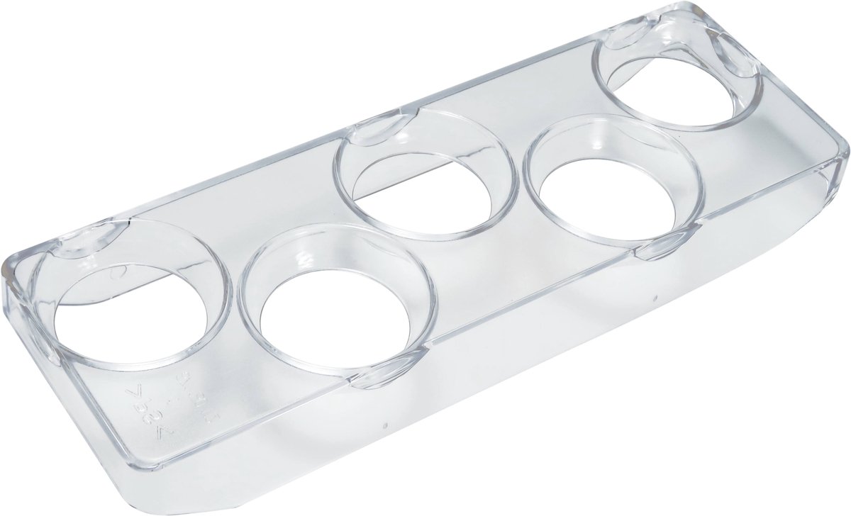 Dparts universeel eierrekje voor koelkast deur - 5 eieren - 7,3 x 21,6 cm - eierenhouder - eierrek in koelkastdeur opbergen - Transparant