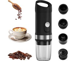Draagbare Espressomachine - Reiskoffiezetapparaat Elektrisch - Koffie Zetten Onderweg - 3-in-1 Compatibiliteit - 80 ml - Zwart