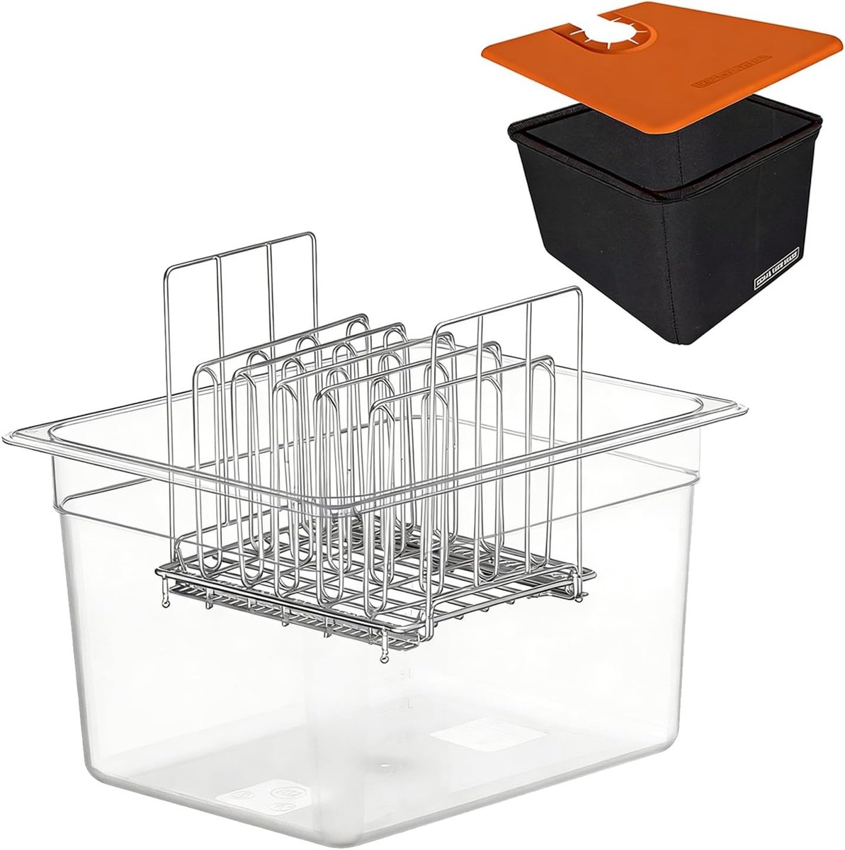 Sous Vide Container - Transparant - 12 Liter - Hittebestendig met Deksel en Kookrooster - Voor Vlees, Vis en Groenten