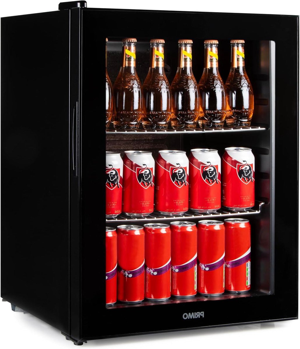 Drankkoelkast - Minibar Koelkast - Dranken Koelen - Glazen Deur - 60 Liter - Zwart