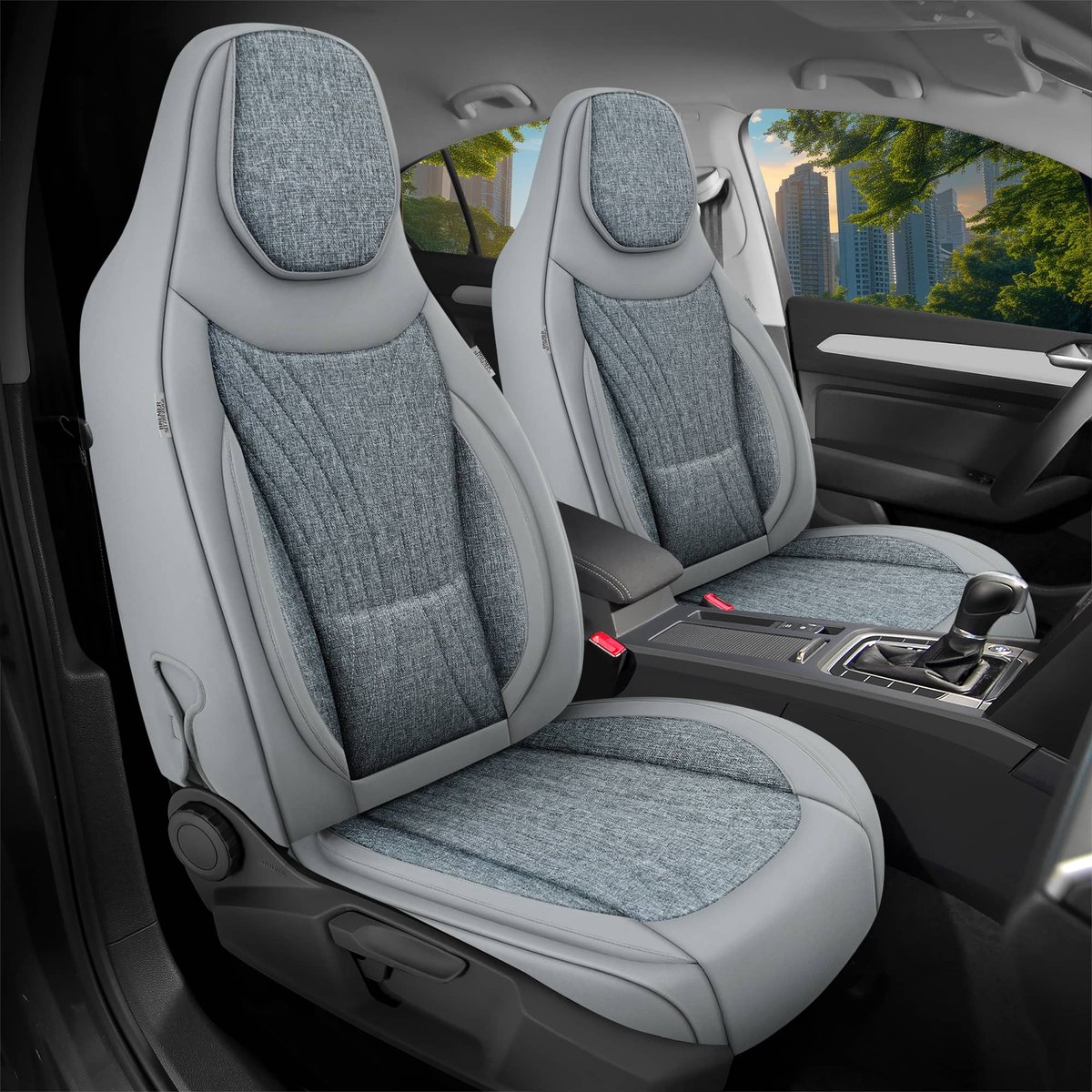 Autostoelhoezen voor Nissan NP300 Navara Bj ab 2015 – Stoelhoezen voor bestuurder en passagier in Grijs