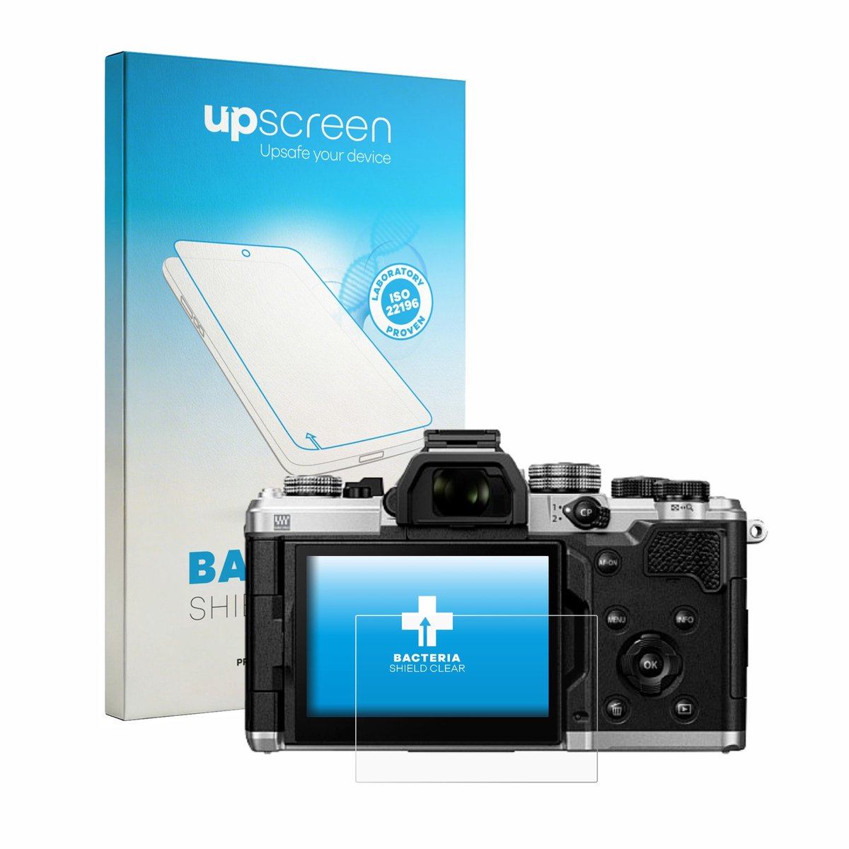 upscreen - Screenprotector voor OM System OM-3 ASTRO - Folie Beschermfolie transparant antibacterieel