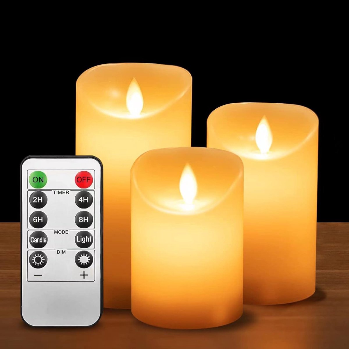SnelShoppen - Set van 3 Flikkerende ILEEDear Led-kaarsen (10 cm, 12,5 cm, 15 cm) voor Binnen, Warmwit, Kerstdecoratie, Sfeerverlichting, Kerstlantaarn