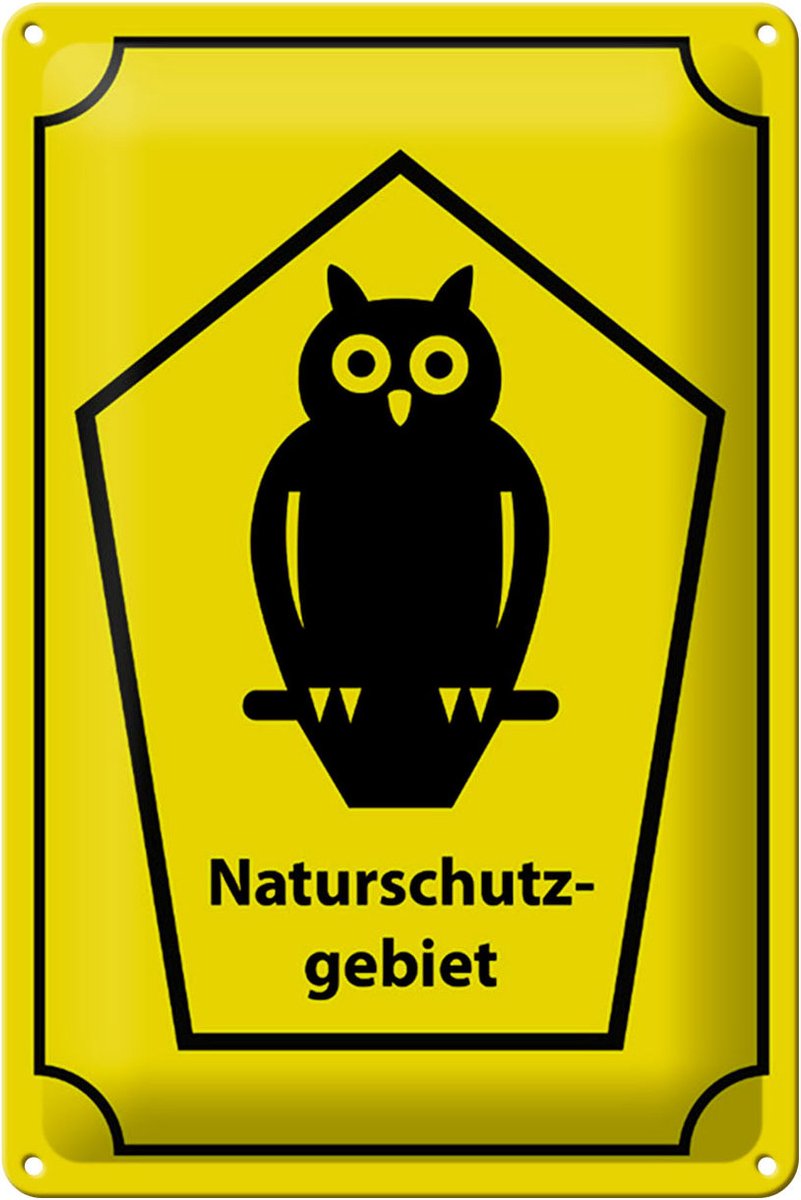 Blechschild Hinweis 20x30cm Naturschutzgebiet Eule