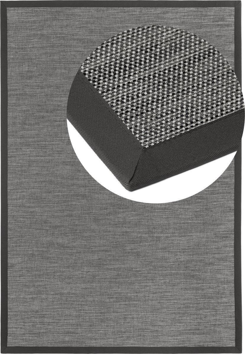 Vloerkleed Naturino Basic S2 leigrijs 001 Line 80x150cm