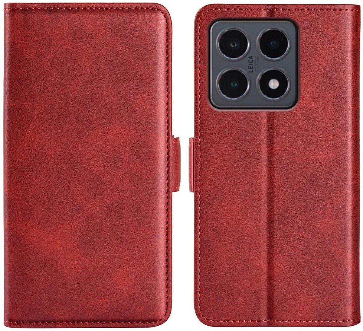 Mobigear Telefoonhoesje geschikt voor Xiaomi 15T Hoesje | Mobigear Slim Magnet Bookcase Portemonnee | Pasjeshouder voor 3 Pasjes | Telefoonhoesje voor Pinpas / OV Kaart / Rijbewijs - Rood