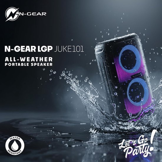 Party speaker 300W Bluetooth Partyspeaker met LED verlichting Karaoke microfoon 2x10 inch Woofer 6 uur batterijduur — afbeelding 2