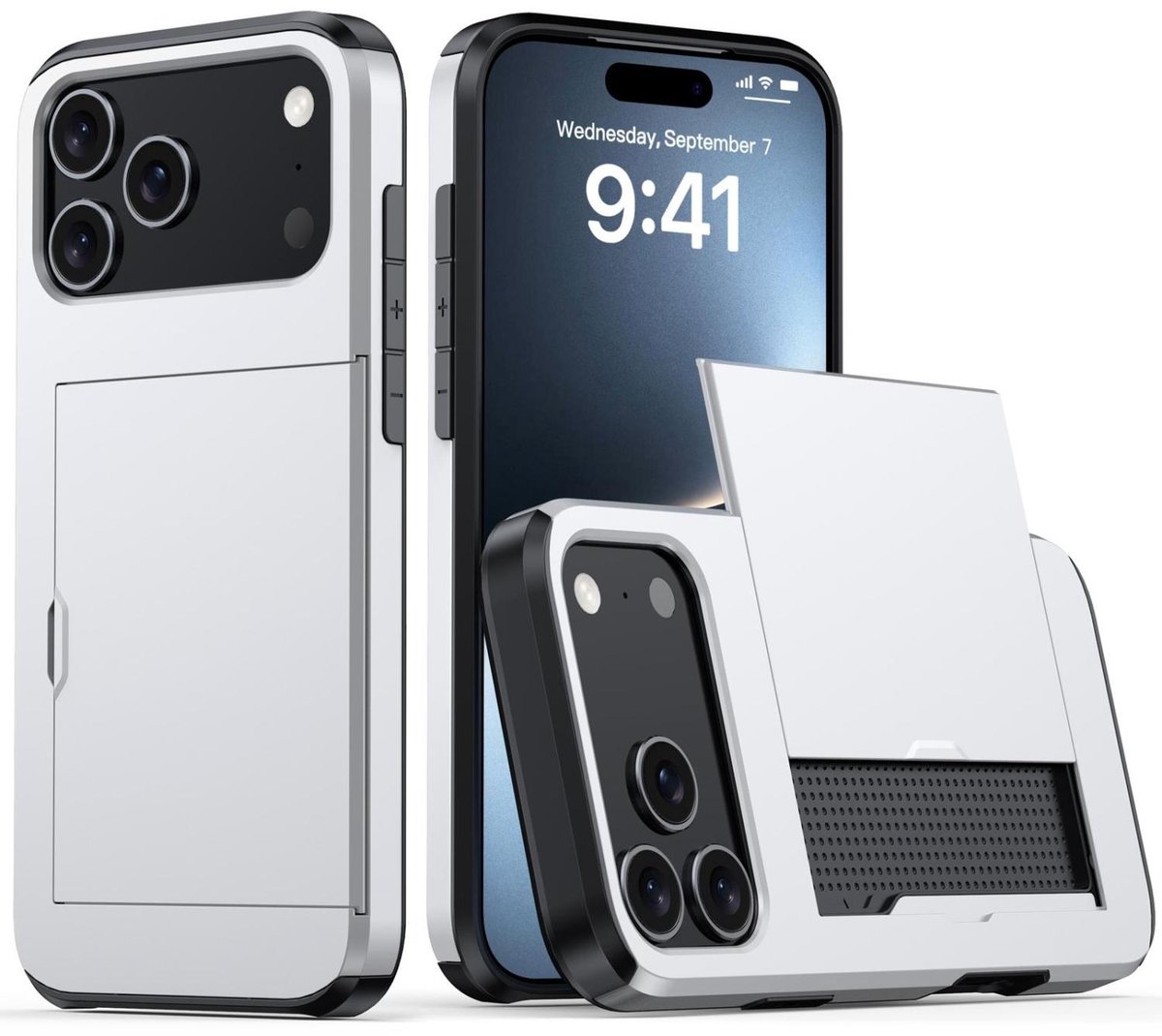 Mobigear Hoesje geschikt voor Apple iPhone 18 Pro Max Telefoonhoesje met Kaarthouder Hardcase | Mobigear Card Backcover Shockproof met Pasjeshouder | Kaarthouder voor 2 Pasjes | Hoesje voor Pinpas / OV Kaart / Rijbewijs | Schokbestendig iPhone 18 Pro