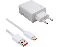 Xiaomi 67W HyperCharge Combo (Type A) - Snellader - 67W Maximaal Vermogen - USB A Oplaadadapter - Inclusief Snellaadkabel - HyperCharge Technologie - Geschikt voor Smartphone en Tablet - EU Stekker - Compact en Veilig Ontwerp
