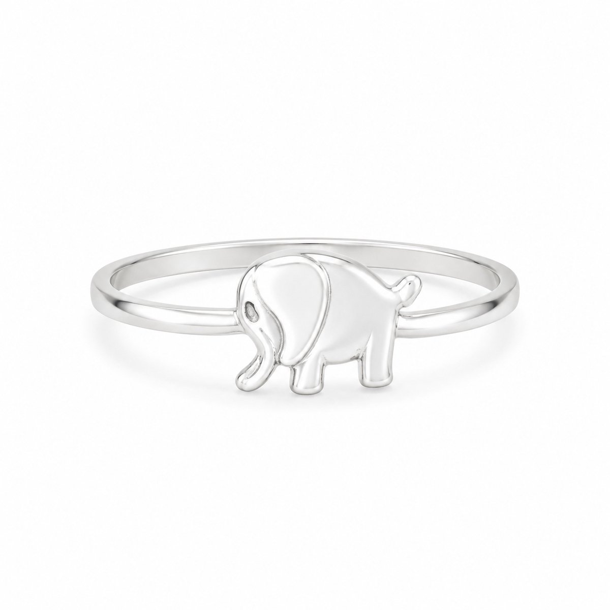 925 Zilveren Kinderring met Olifant – Meisjesring – Ringmaat 13,5 mm