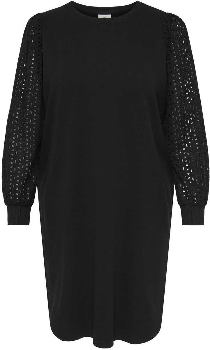 ONLY CARMAKOMA - CARDONNA L/S MIX O-NECK MIDI DRESS JRS Dames Jurk
