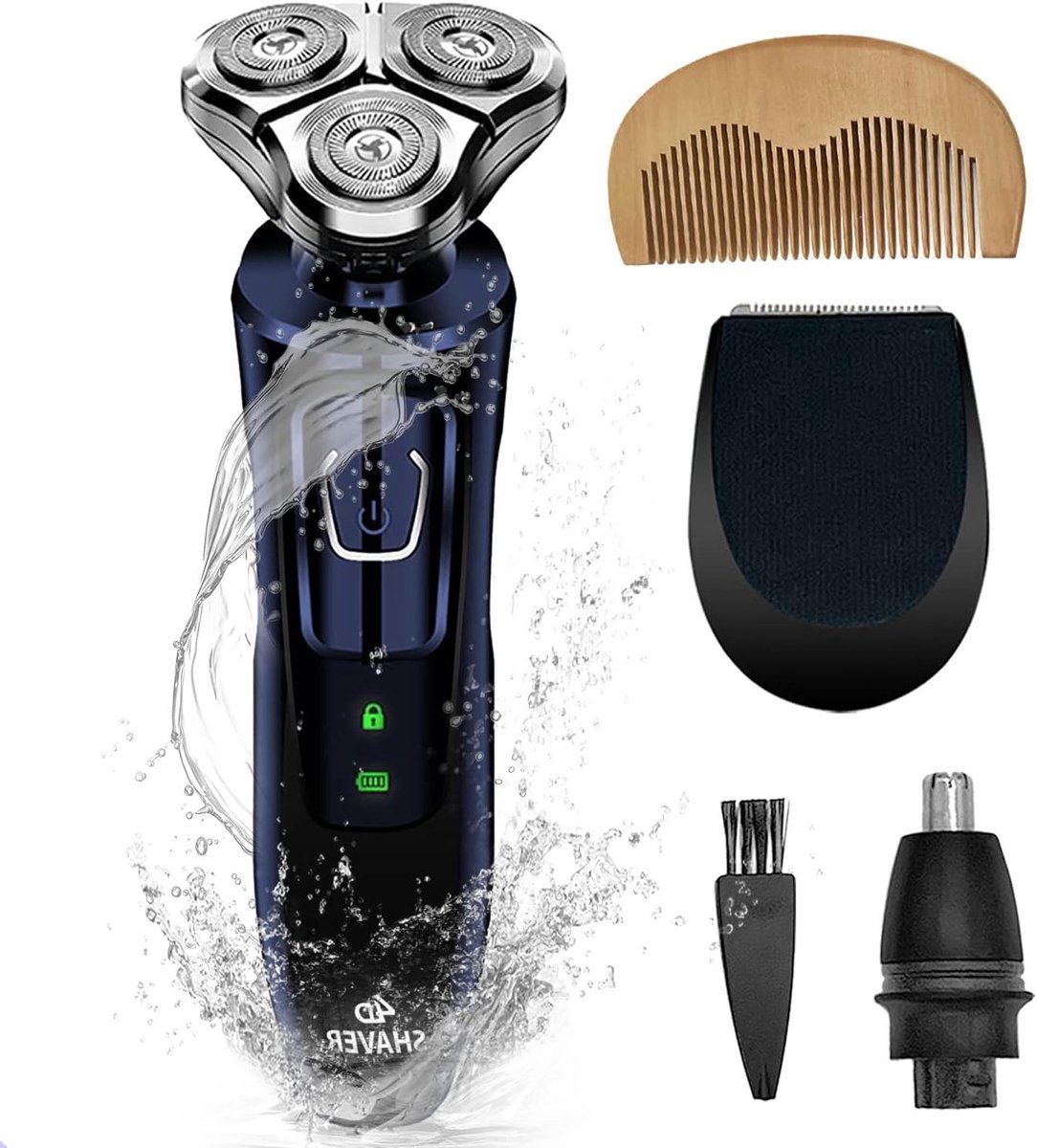 Scheerapparaat mannen - Neustrimmer Tondeuse - Persoonlijke Verzorging - Draadloos Waterproof - Niet gespecificeerd - Donkerblauw