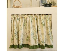 kort gordijn-korte gordijnen-Bloemen gordijnen verduisterend-half gordijn-Keuken decoreren-half gordijn voor café- Kastgordijnen -Keukengord
