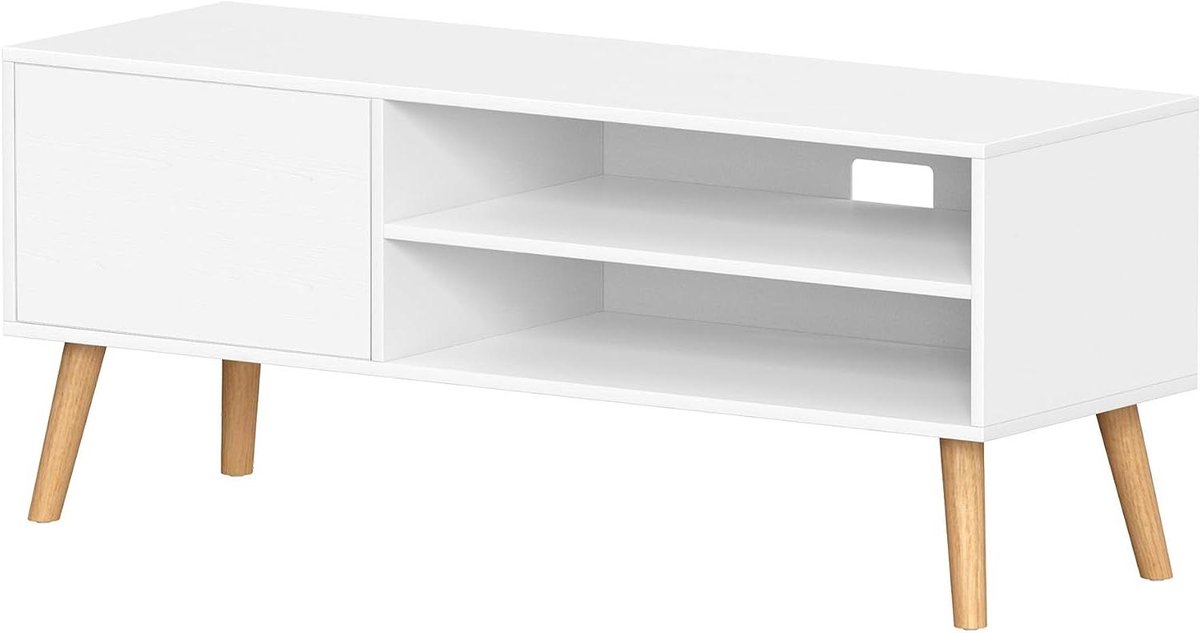TV-kast - Entertainment meubel - Media opslag - Kabelmanagement gat - 120 cm breed - Wit