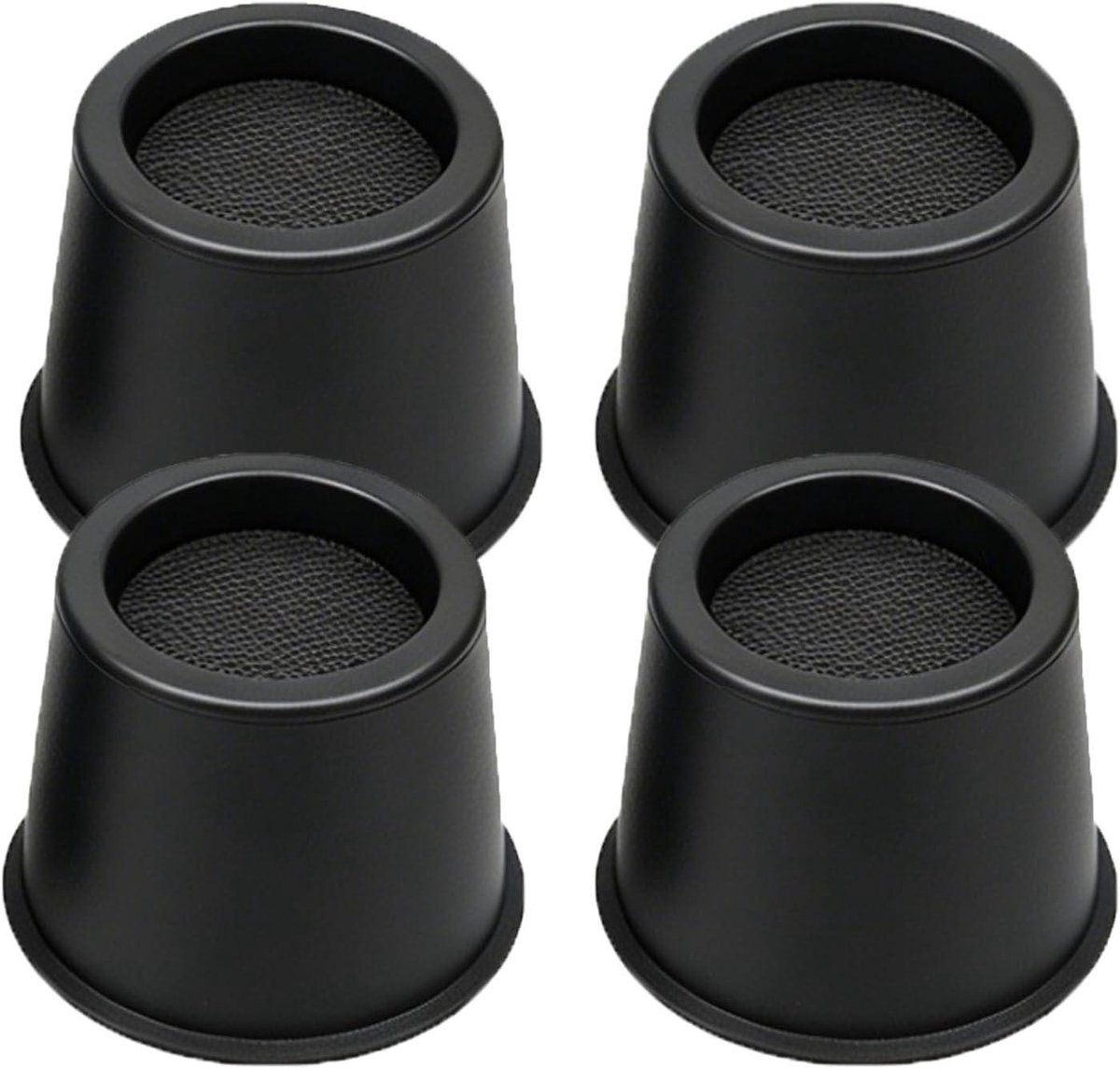 Set Bedverhogers - Meubelpoten Lifters - Extra Opbergruimte - Zwaar Belastbaar - 4 Inch Hoog - Zwart
