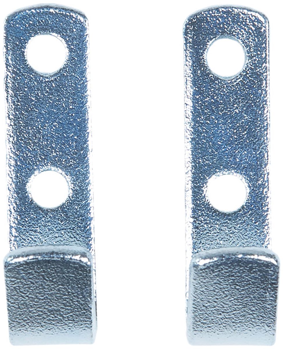 DY270661 Platte haken 65 x 20 mm - 170 kg maximale belastbaarheid - verzinkt staal - 2 stuks in een set - voor het bevestigen van dekzeilen & netten/dekzeilhaken/kabelhaken/nethaken