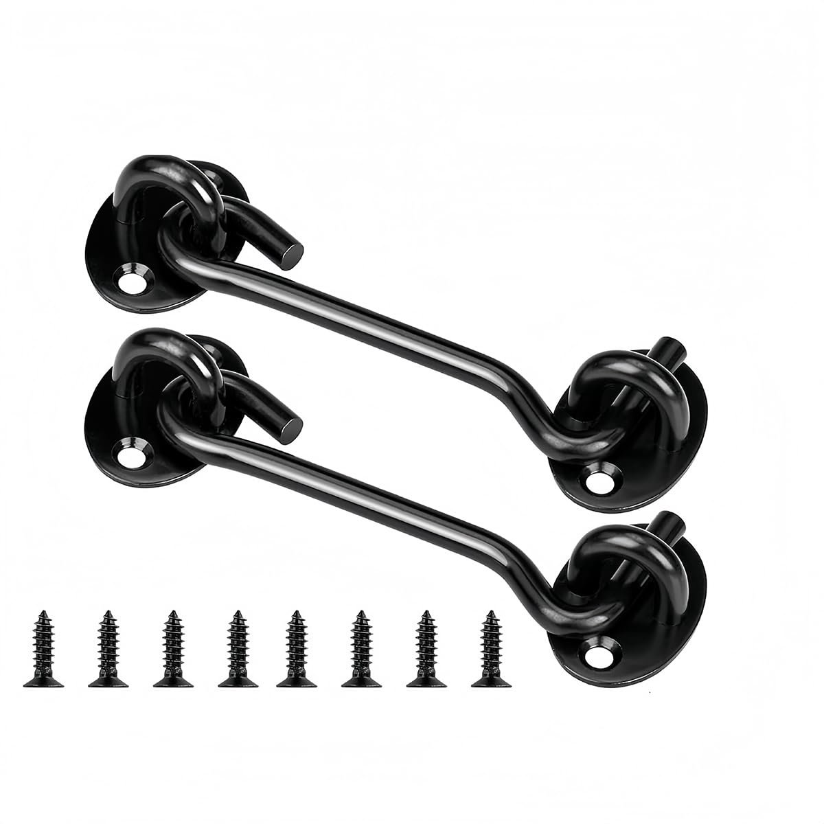 2 stuks schuurdeurhaaksloten, roestvrij staal storm, ooggrendel, kastgrendel, draaibare raamhaak (25 cm)