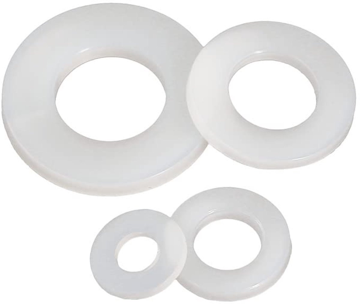 sluitringen wit, kunststof sluitringen, nylon afstandsschijven M3×6×0.5 mm,200 pcs