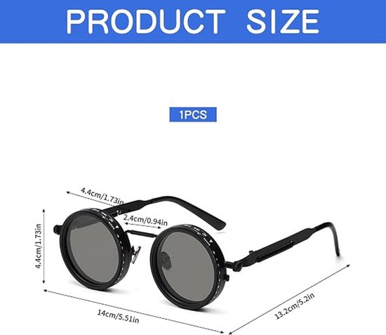 Gepolariseerde zonnebril, ronde bril, verstelbare getinte ronde gepolariseerde glazen, 1-9 instelbare ND-filter, uv-bescherming, verblindingsbescherming, voor outdoorsport, vissen, autorijden — afbeelding 5