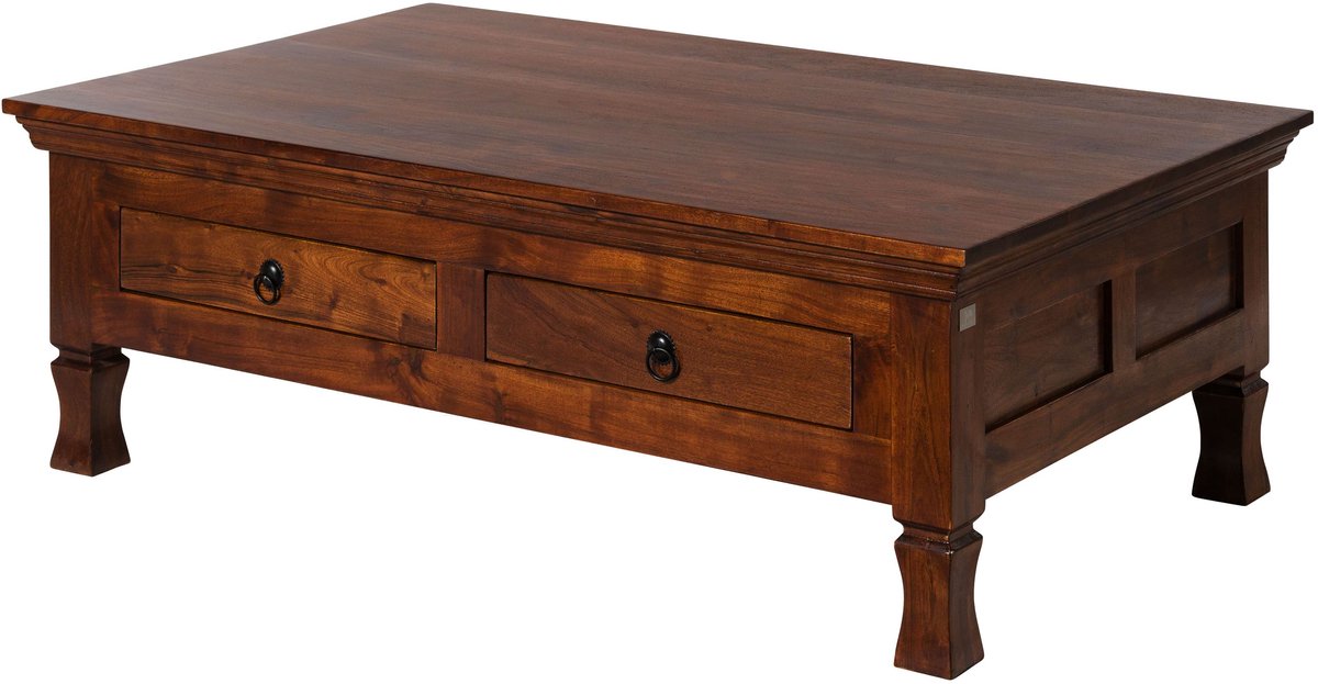 MASSIVMOEBEL24 .DE OXFORD #445 salontafel donkerbruin gelakt massief hout acacia 120x75x40 cm (BxTxH)